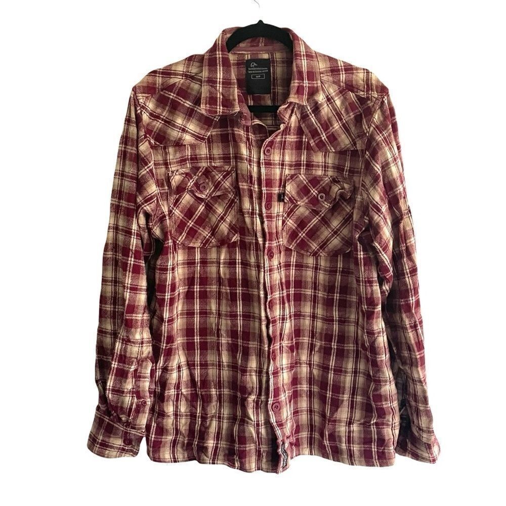 DUCKS UNLIMITED CANADA Cotton Flannel Plaid Button Down Shirt S